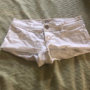White hollister short shorts